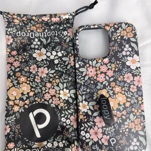 Loopy IPhone 16 Pro Max Case Floral Phone Case - Black and Multicolor
